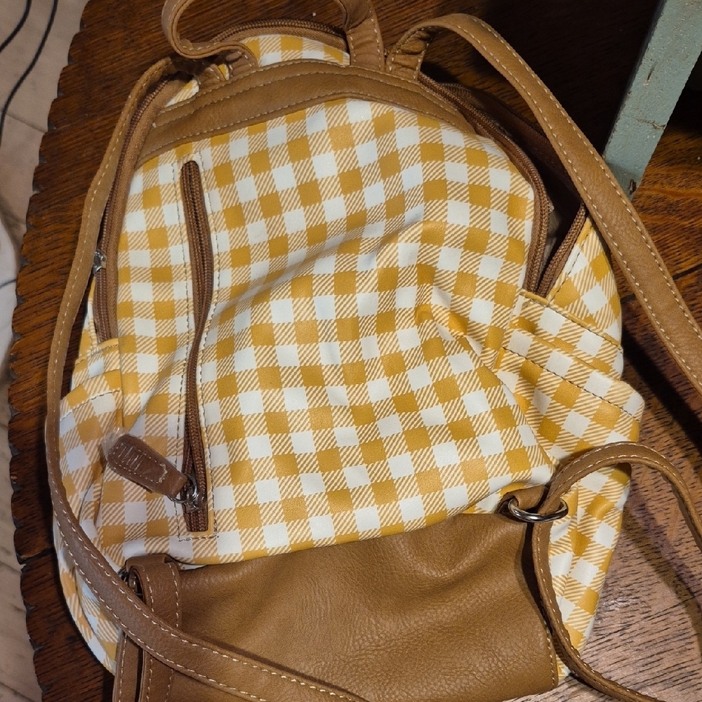Multisac Yellow Checkered Backpack - image 6